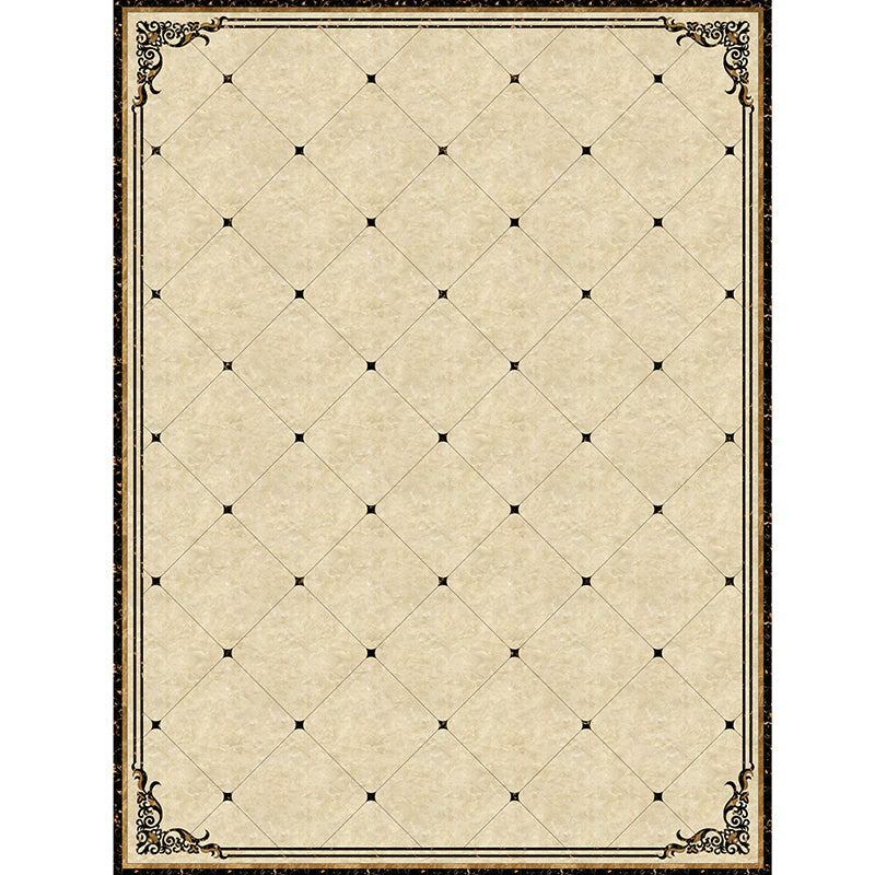 Formal Living Room Rug Multi Color Geometric Pattern Area Carpet Leather Non-Slip Backing Pet Friendly Easy Care Rug