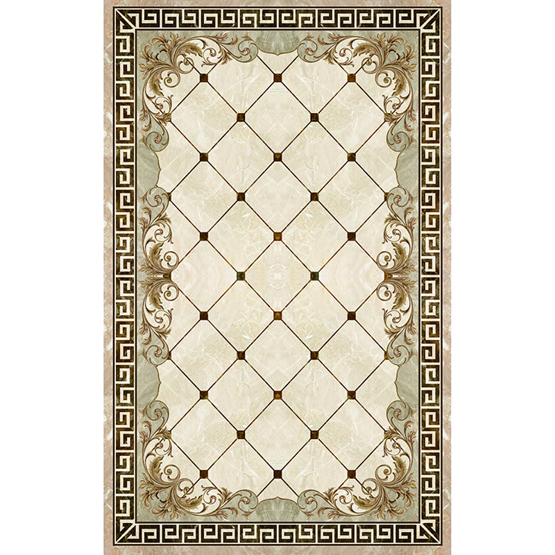 Formal Living Room Rug Multi Color Geometric Pattern Area Carpet Leather Non-Slip Backing Pet Friendly Easy Care Rug