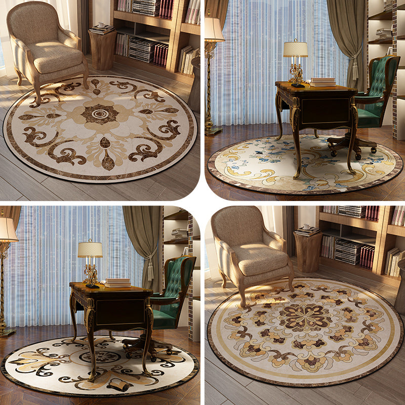 Olden Bedroom Rug Multi Colored Floral Printed Indoor Rug Polypropylene Anti-Slip Backing Easy Care Area Carpet