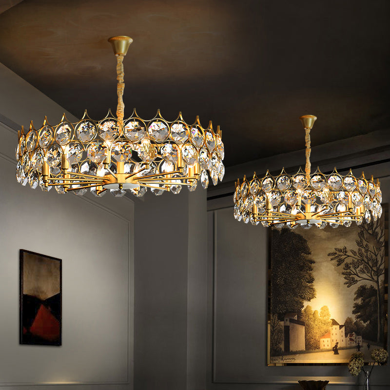 Teardrop-Like Dining Room Chandelier Crystal Postmodern Style Hanging Ceiling Light