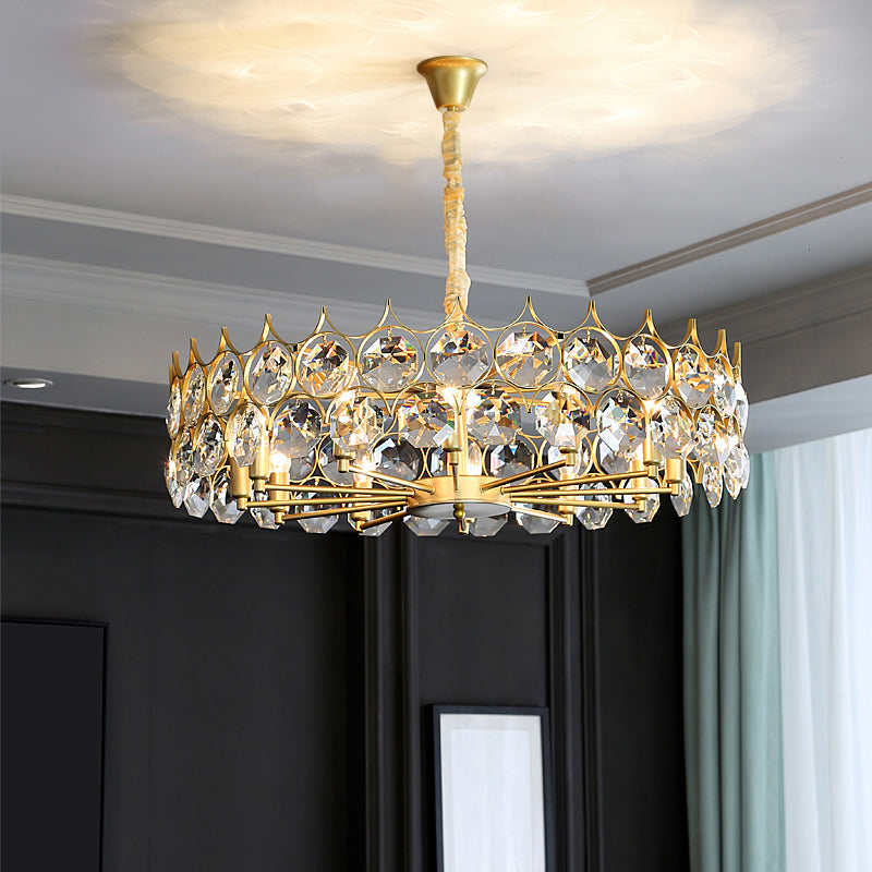 Teardrop-Like Dining Room Chandelier Crystal Postmodern Style Hanging Ceiling Light