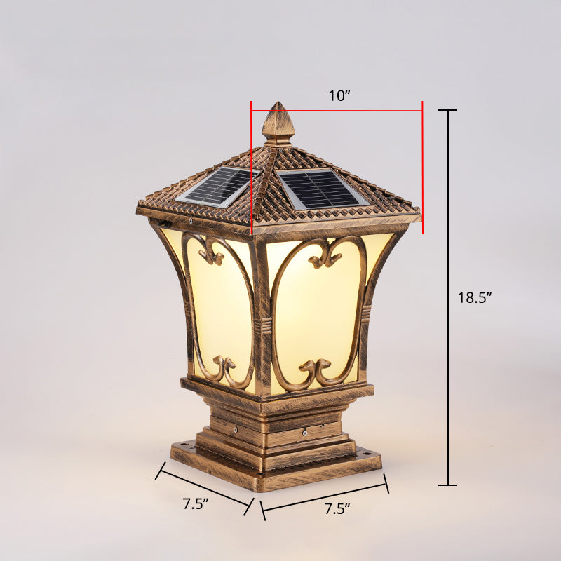 Lampe extérieure solaire en verre givré