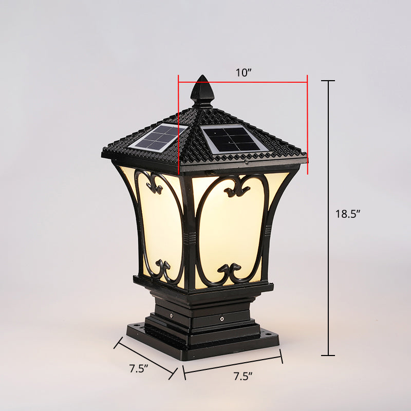 Lampe extérieure solaire en verre givré