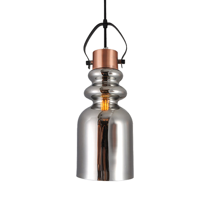 Can Hanging Lamp Retro 1 Head Silver/Gold/Red and Brown Glass Ceiling Pendant Light for Living Room