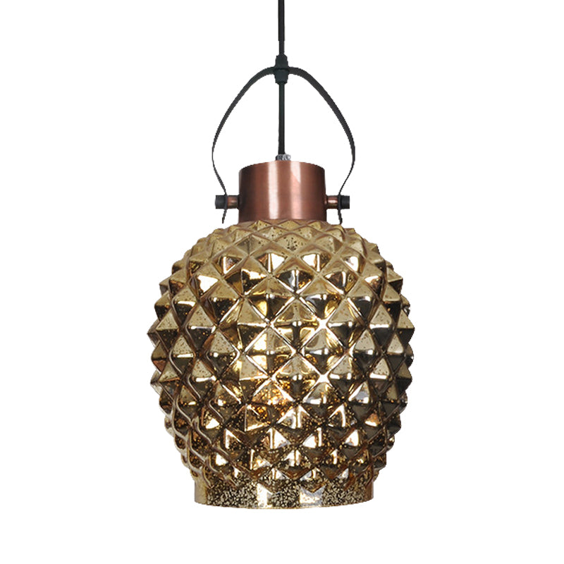 1 bol ananas hanglampverlichting koloniaal koper/chroom/goudglas hangende lamp voor slaapkamer