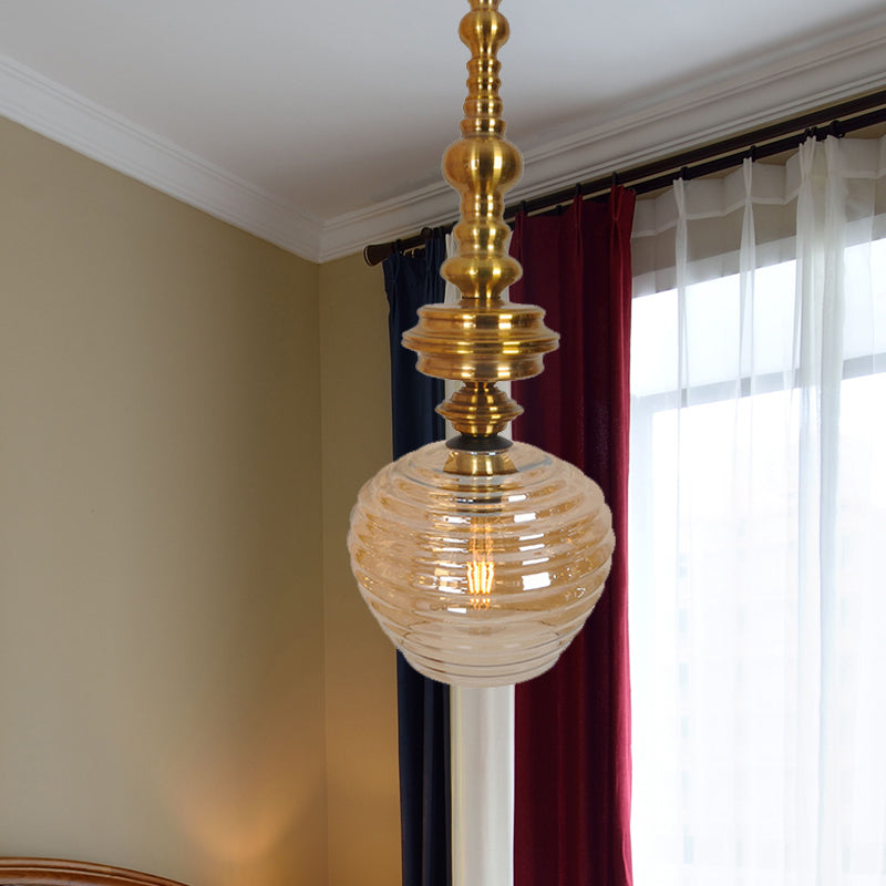 Modernism Cup Hanging Light Silver/Amber Glass 1 Head Living Room Ceiling Suspension Lamp