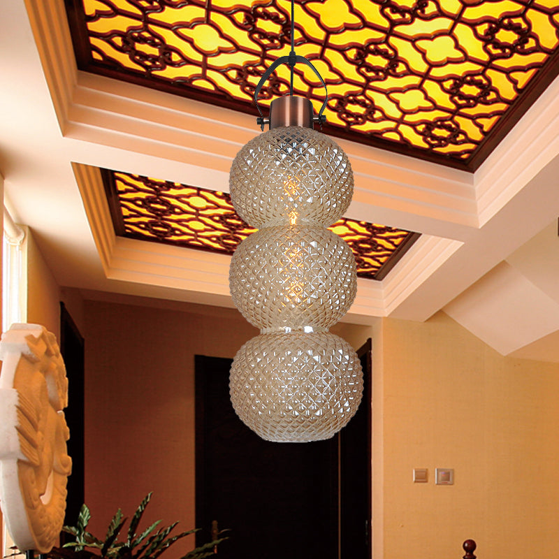 Bubble Hanging Light Modernism White/Chrome/Amber Glass 1 Head Ceiling Suspension Lamp for Hallway