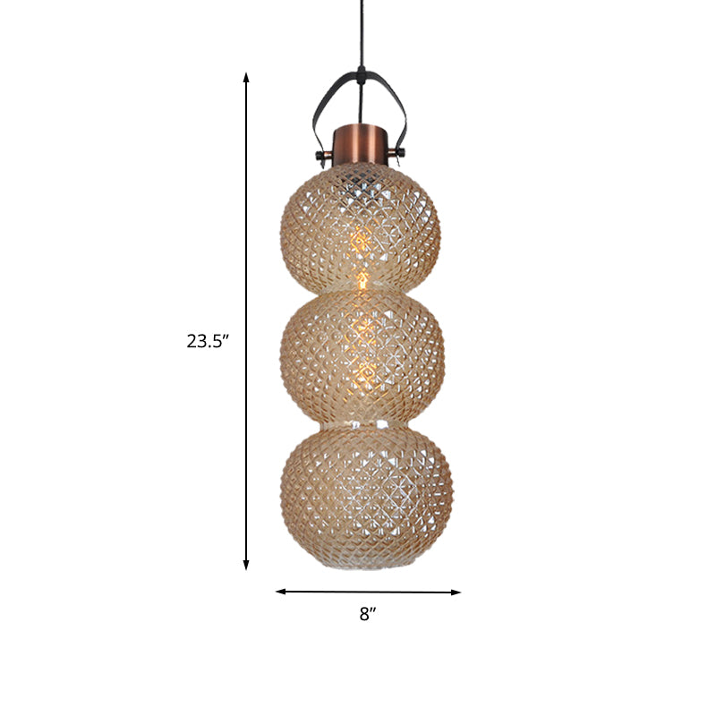 Bubble hangend modernisme Wit/chroom/Amber Glass 1 hoofd plafond suspensielamp voor gang