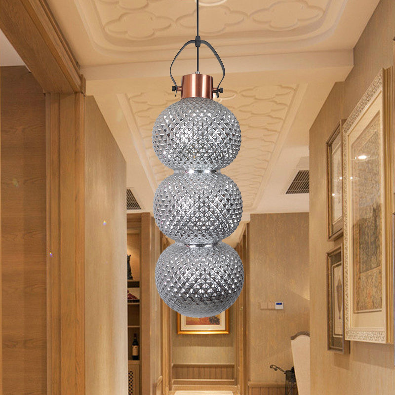 Bubble Hanging Light Modernism White/Chrome/Amber Glass 1 Head Ceiling Suspension Lamp for Hallway