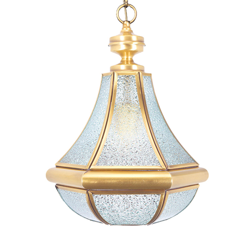 Gourd Ceiling Pendant Modernism Clear/Textured White/Cream Glass 1 Bulb Bedroom Hanging Light Fixture