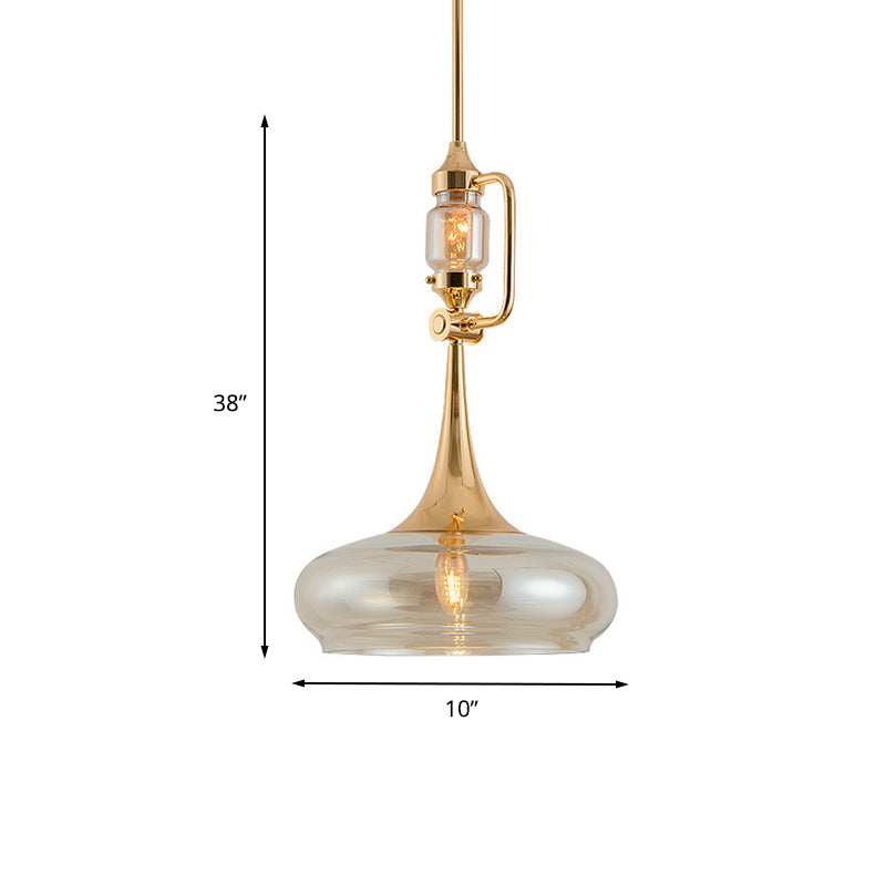 Klares Glas -Trompeten Deckenlampe moderne 1 Glühbirnen Wohnzimmer Anhänger Beleuchtung