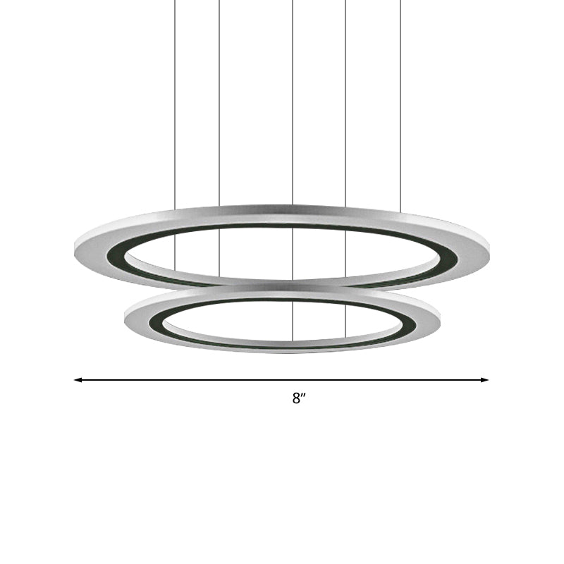 Circular Chandelier Pendant Simplicity Acrylic LED 1/2/3-Light Living Room Suspension Lamp in Warm/White Light with DIY Design