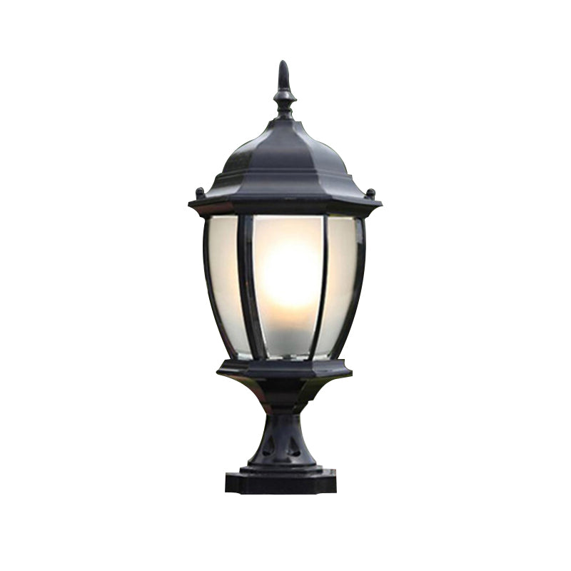 Bell Shaped Pathway Post Light Vintage Aluminum 1-Head Exterior Lighting Fixture