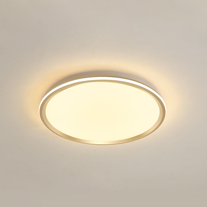 Disc Flush-Mount Light Fixture Simplicity Acrylic Bedroom LED Ceiling Lamp in Gold