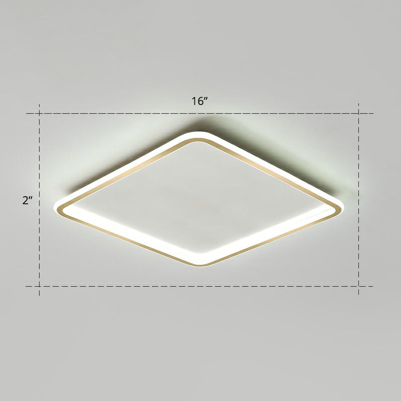 Aluminio UltraThin LED de montaje de la lámpara de montaje del minimalismo de acabado de oro de la luz del techo para el dormitorio