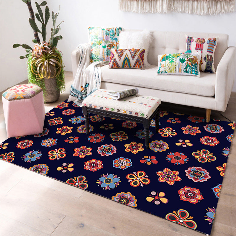 Multi-colour geo-print tapijt polyster westers binnen tapijt Anti-slip achtersteuning vlekbestendig gebied tapijt voor woonkamer