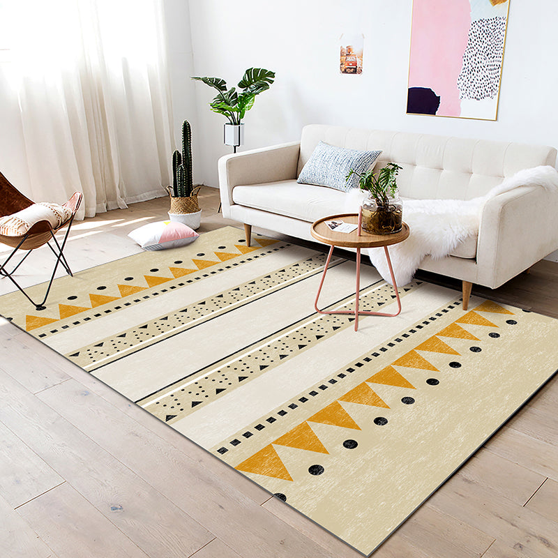 Casual Geometric Pattern Rug Multi Color Synthetics Indoor Rug Non-Slip Backing Machine Washable Area Carpet for Parlor