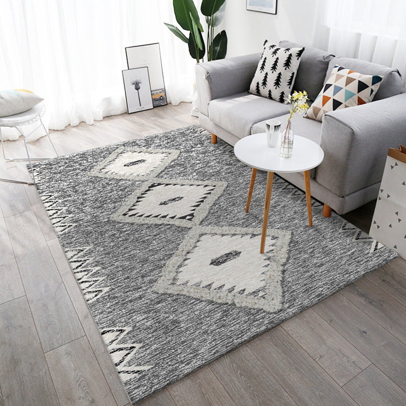 Casual Geometric Pattern Rug Multi Color Synthetics Indoor Rug Non-Slip Backing Machine Washable Area Carpet for Parlor