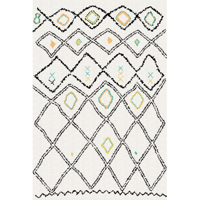 Casual geometrisch patroon tapijt multi-kleuren synthetisch indoor tapijt niet-slip achterste rugmachine wasbaar gebied tapijt voor salon