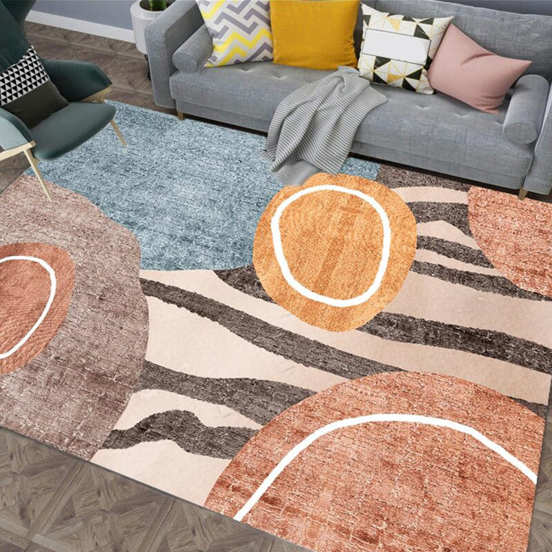 Multicolored Abstract Print Rug Synthetics Boho Indoor Rug Easy Care Pet Friendly Washable Area Carpet for Room