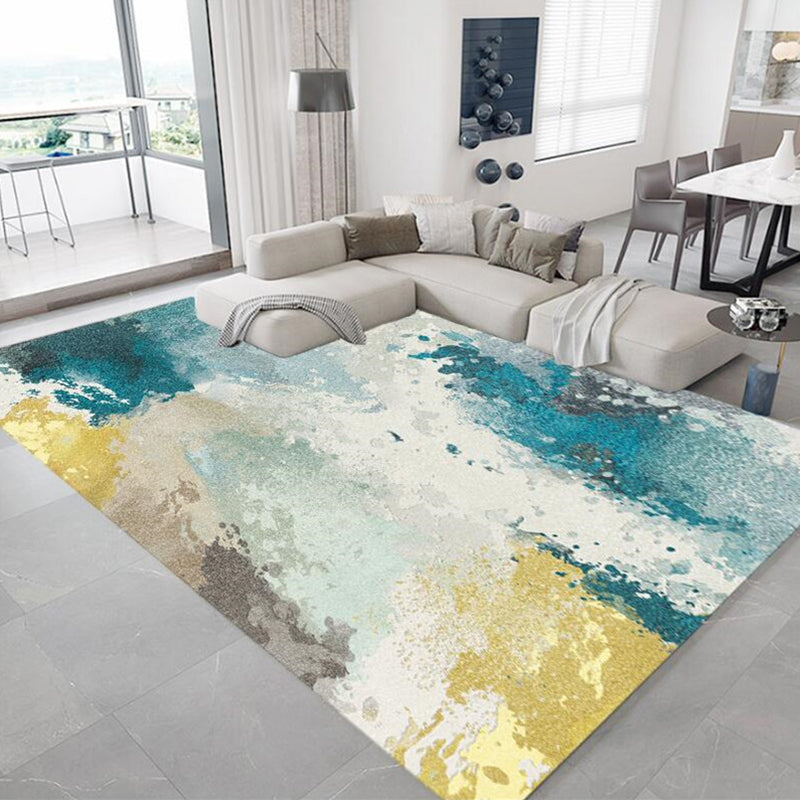 Multicolored Abstract Print Rug Synthetics Boho Indoor Rug Easy Care Pet Friendly Washable Area Carpet for Room