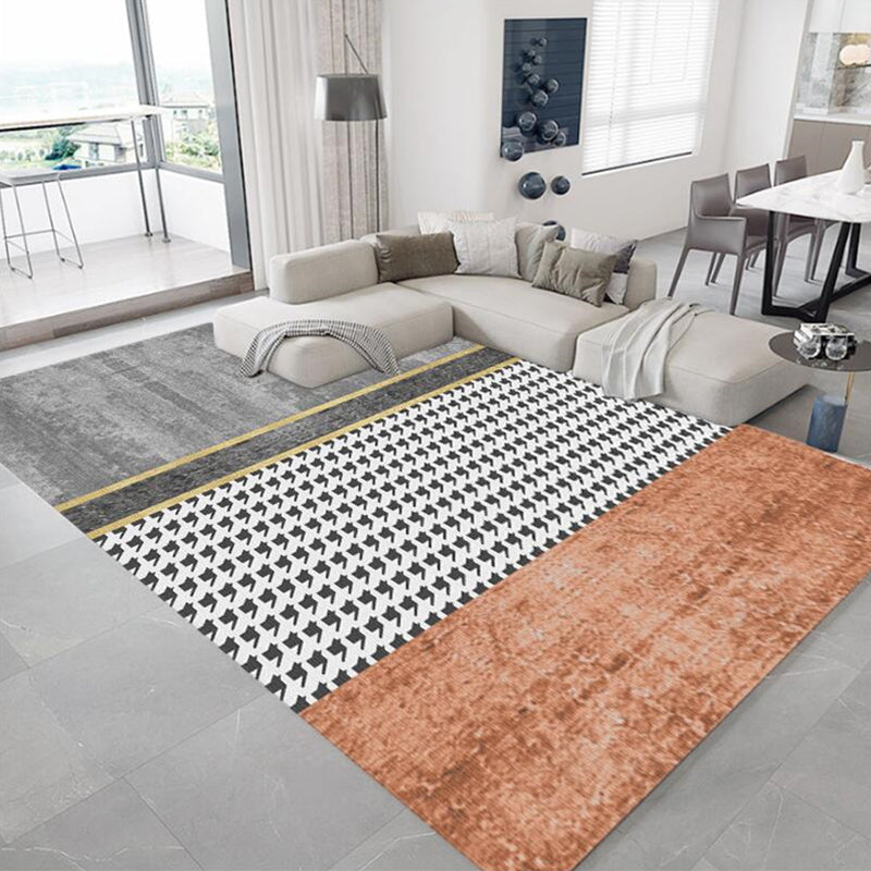 Multicolored Abstract Print Rug Synthetics Boho Indoor Rug Easy Care Pet Friendly Washable Area Carpet for Room