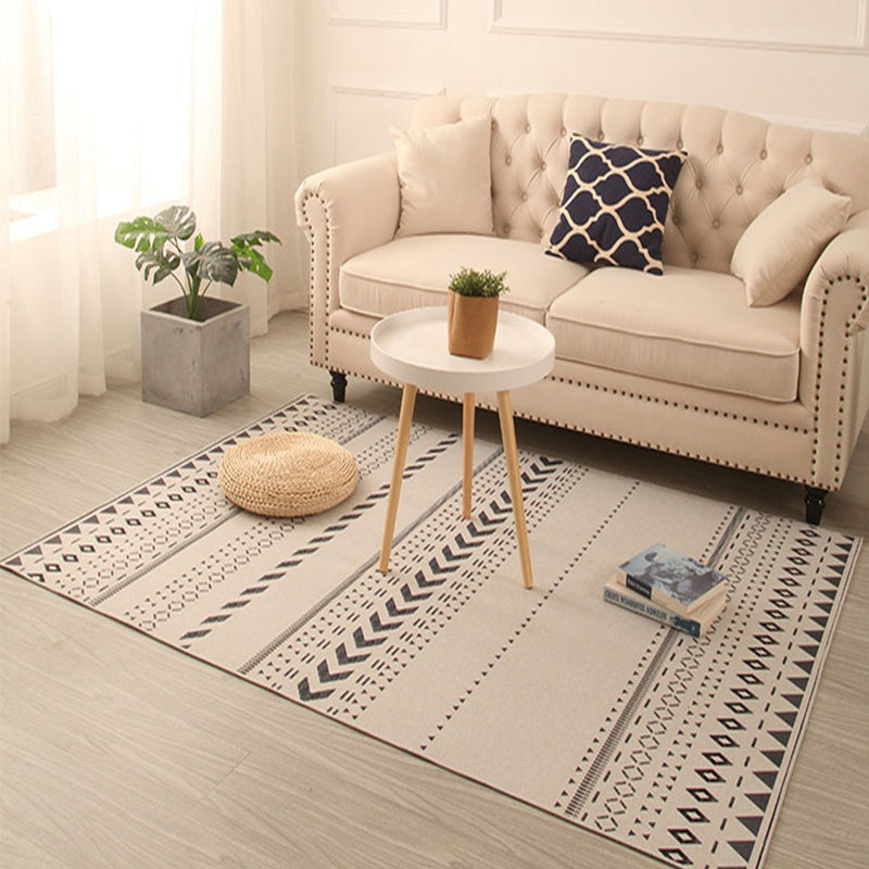 Southwestern Living Room Rug Multi Color Colorblock Indoor Rug Polyster Anti-Slip Backing Stain-Resistant Carpet