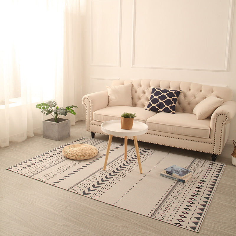 Southwestern Living Room Rug Multi Color Colorblock Indoor Rug Polyster Anti-Slip Backing Stain-Resistant Carpet