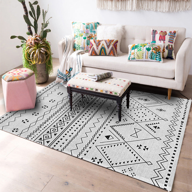 Designer Wohnzimmer Teppich Multifarbene geometrische Muster Innenteppich Polypropylen Anti-Rutsch-Rückseite Teppich