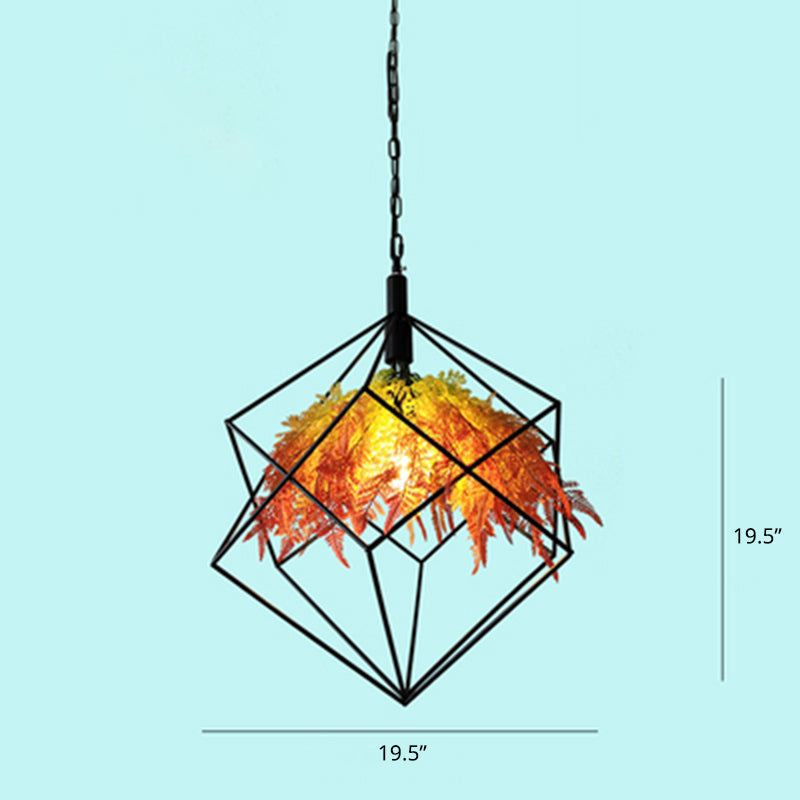 Iluminación de suspensión de metal de lámpara de restaurante de planta artificial