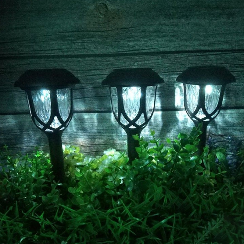 Decorative Bell Solar Path Light Imitation Crystal Patio LED Stake Lighting in Black