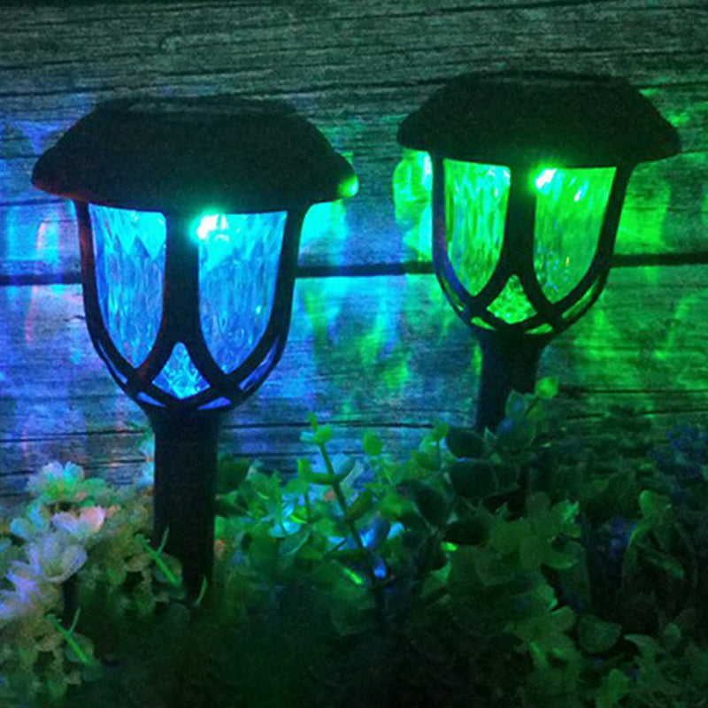 Decoratief bel -zonnepad Licht Imitatie Kristal Patio LED Stakverlichting in zwart