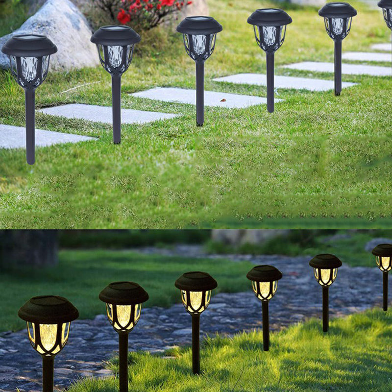 Éclairage décoratif de chemin solaire Bell Imitation Crystal Patio LED Éclairage de pieu LED en noir