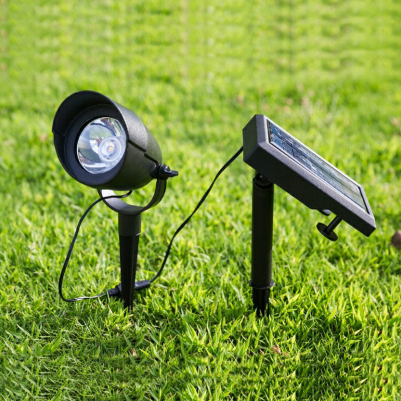 Elongated Dome Outdoor Lawn Lamp Aluminum Modern LED Ground Spotlight with Stake in Black