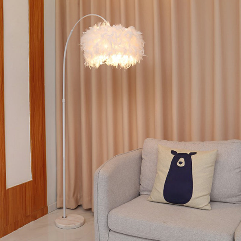 Federtrommel Stand Up Lampe Nordic 1 Lampenbodenleuchte mit Angelrutenarm für Schlafzimmer