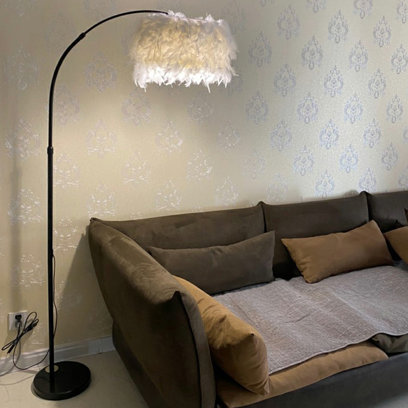 Federtrommel Stand Up Lampe Nordic 1 Lampenbodenleuchte mit Angelrutenarm für Schlafzimmer