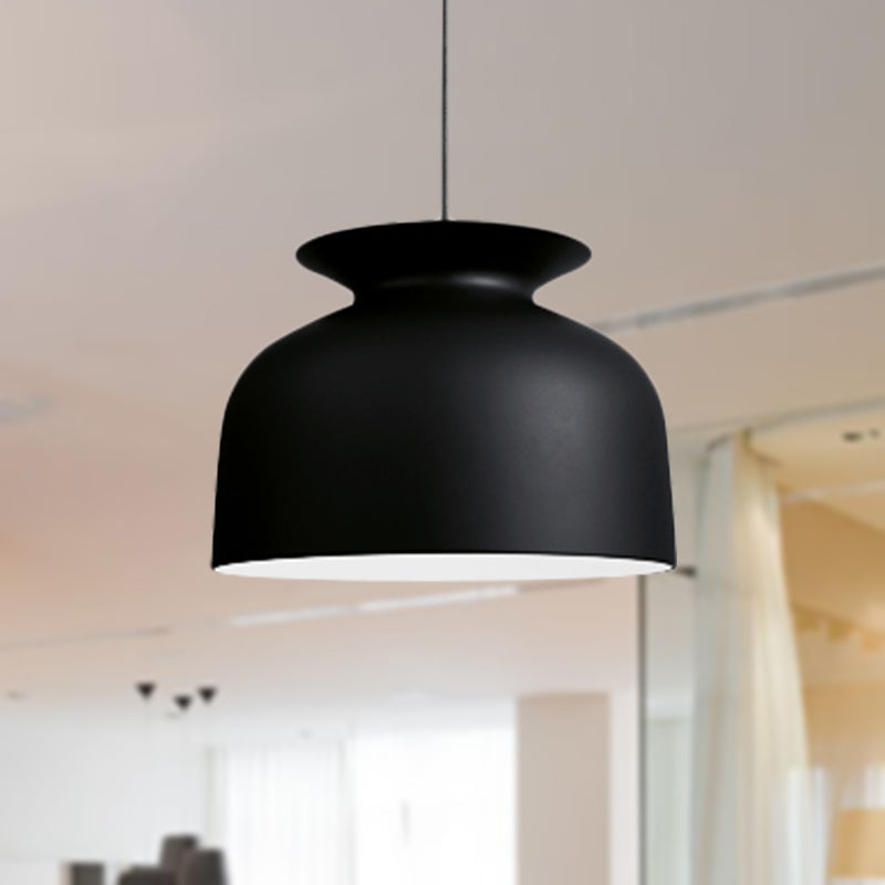 Hotel Restaurant Bowl Pendant Lamp Metal One Light Modern Monochrome Suspension Light