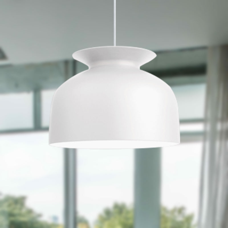 Hotel Restaurant Bowl Pendant Lamp Metal One Light Modern Monochrome Suspension Light