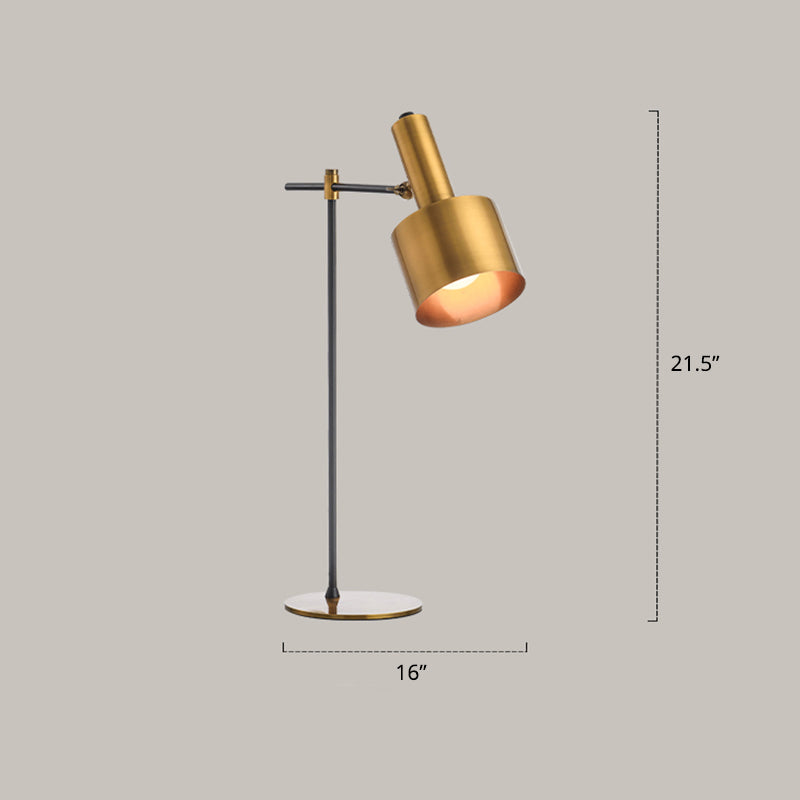 Luz de libro de lectura de granada de metal Postmodern 1 Lámpara de mesa negrosa de oro de bombilla con pivote