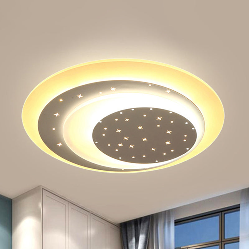 Plafonnier LED en forme de croissant en acrylique avec étoile, plafonnier romantique pour chambre de filles