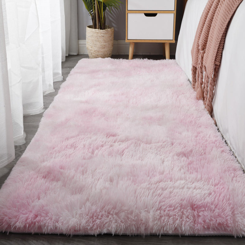 Casual Bedroom Rug Multicolored Solid Color Indoor Rug Synthetics Anti-Slip Backing Stain-Resistant Area Carpet