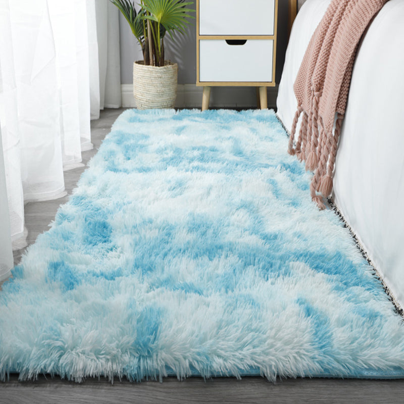 Casual Bedroom Rug Multicolored Solid Color Indoor Rug Synthetics Anti-Slip Backing Stain-Resistant Area Carpet