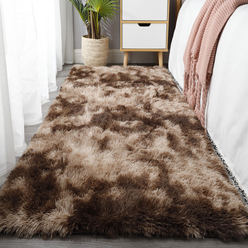 Casual Bedroom Rug Multicolored Solid Color Indoor Rug Synthetics Anti-Slip Backing Stain-Resistant Area Carpet