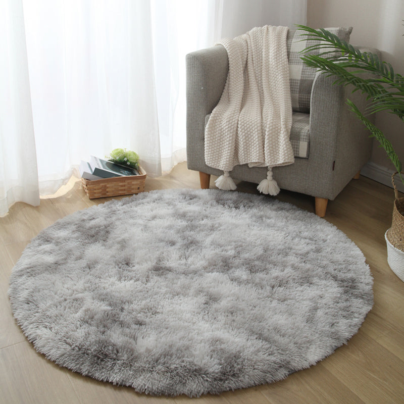 Calming Bedroom Rug Multicolored Solid Color Solid Color Indoor Rug Polyster Anti-Slip Backing Easy Care Area Carpet