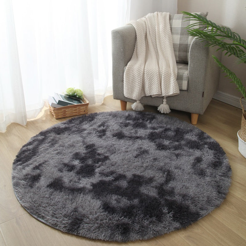 Calming Bedroom Rug Multicolored Solid Color Solid Color Indoor Rug Polyster Anti-Slip Backing Easy Care Area Carpet