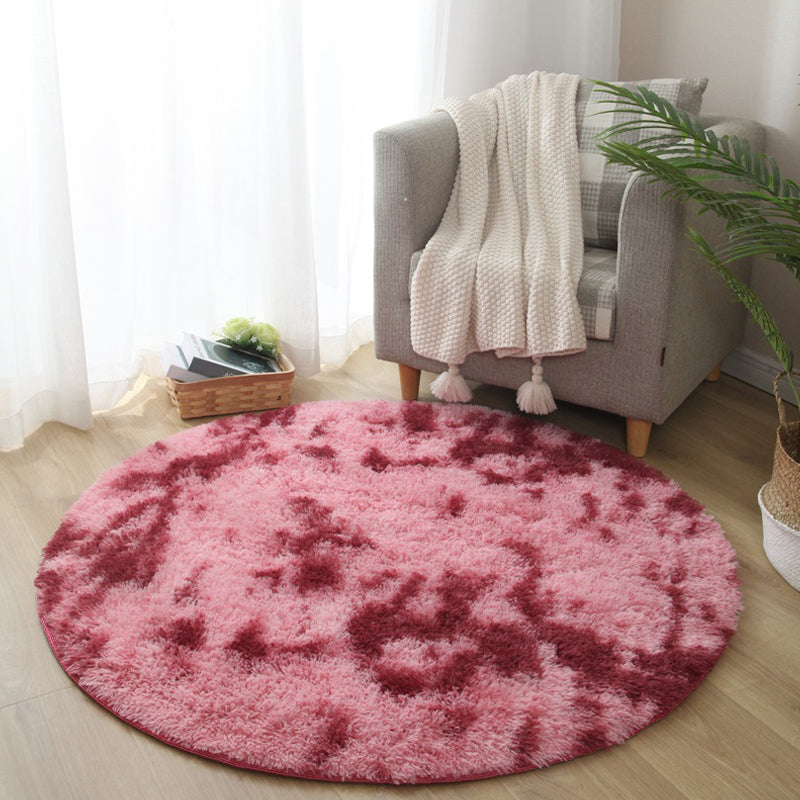 Calming Bedroom Rug Multicolored Solid Color Solid Color Indoor Rug Polyster Anti-Slip Backing Easy Care Area Carpet