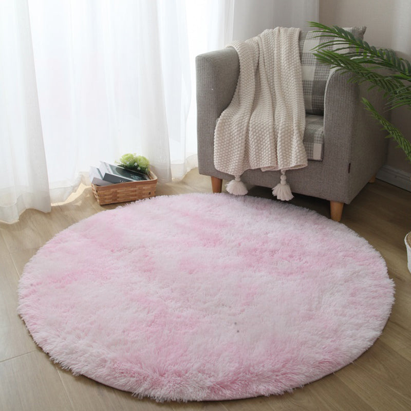 Calming Bedroom Rug Multicolored Solid Color Solid Color Indoor Rug Polyster Anti-Slip Backing Easy Care Area Carpet
