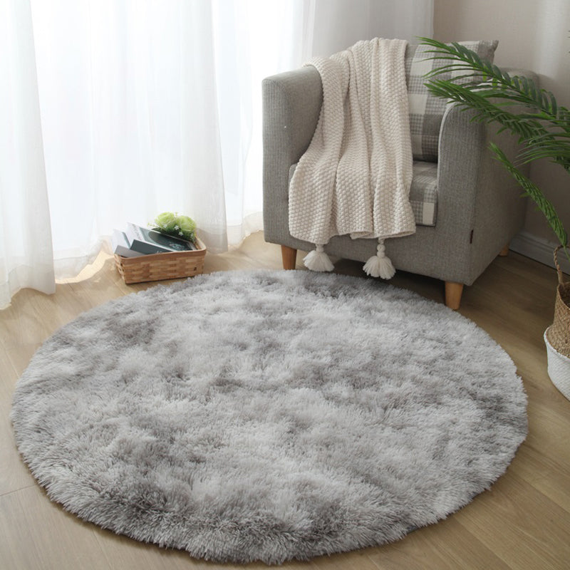 Calming Bedroom Rug Multicolored Solid Color Solid Color Indoor Rug Polyster Anti-Slip Backing Easy Care Area Carpet