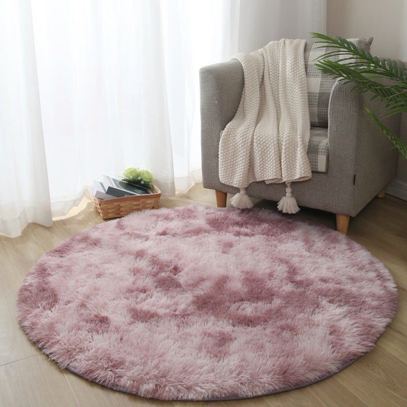 Calming Bedroom Rug Multicolored Solid Color Solid Color Indoor Rug Polyster Anti-Slip Backing Easy Care Area Carpet