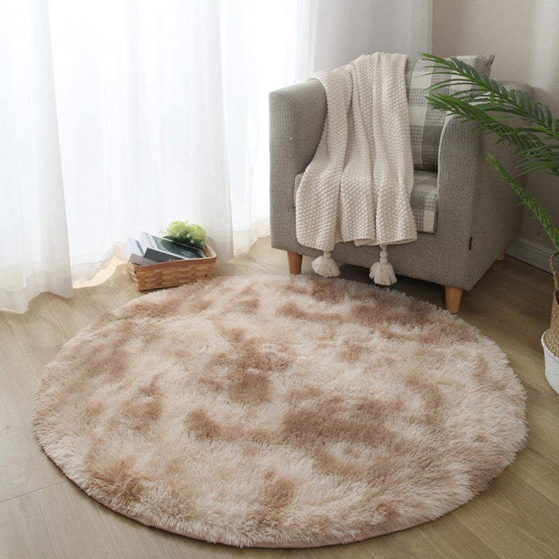 Calming Bedroom Rug Multicolored Solid Color Solid Color Indoor Rug Polyster Anti-Slip Backing Easy Care Area Carpet